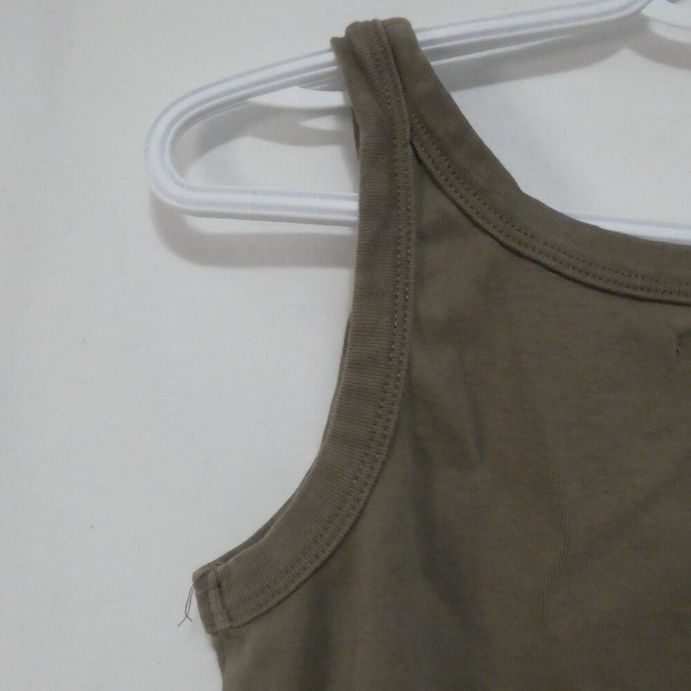 LADY HATHAWAY DESIGN STUDIO | large | Olive Green Embellished  Cotton Tank Top - Picture 8 of 12